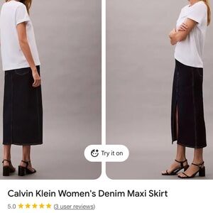 Calvin Klein Women's Dark Blue Denim Maxi Skirt